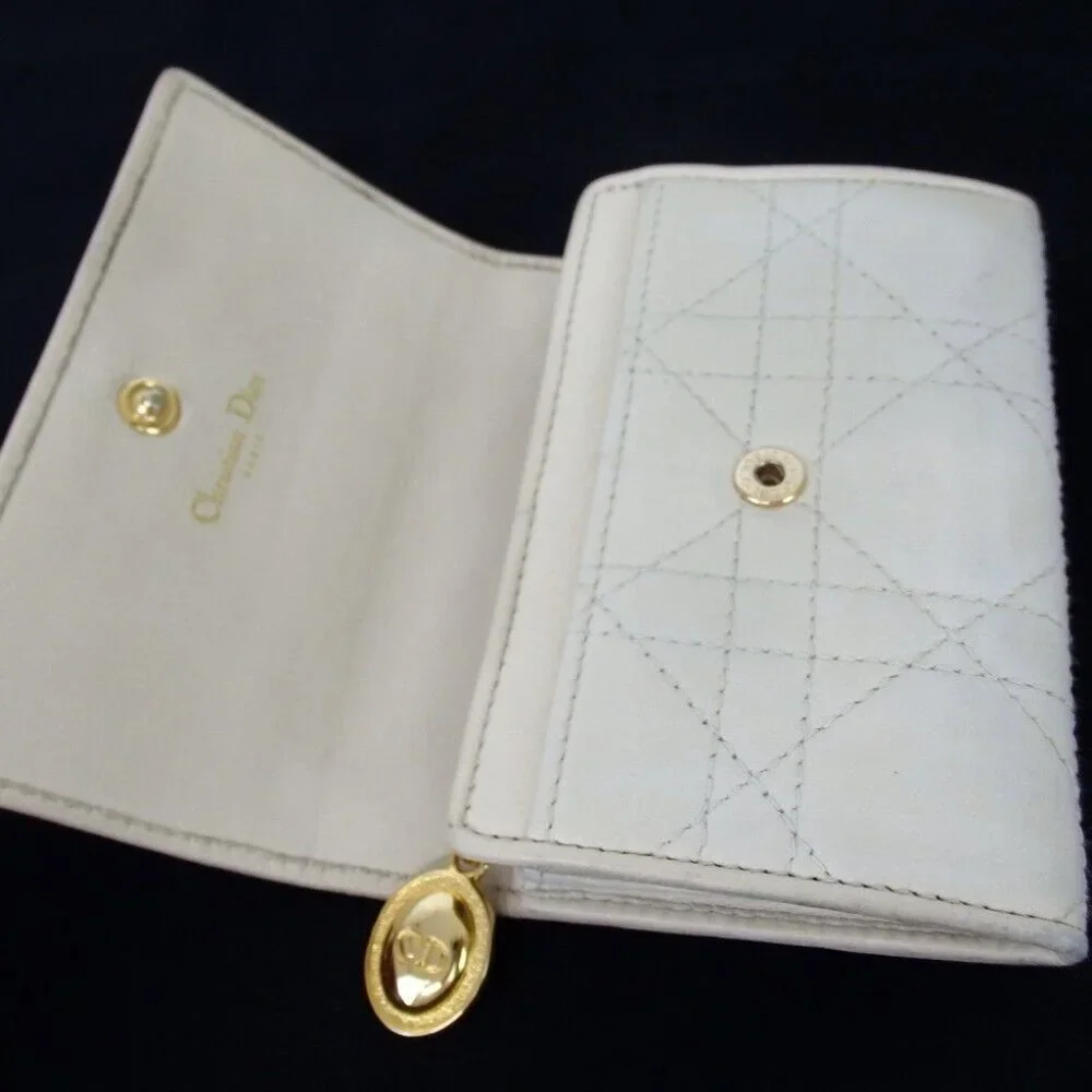 Authentic Christian Dior Canage stitch coin Wallets leather [Used]